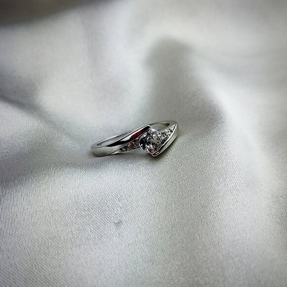 Sterling Silver Crystal Bridal Ring - Picture 3 of 3